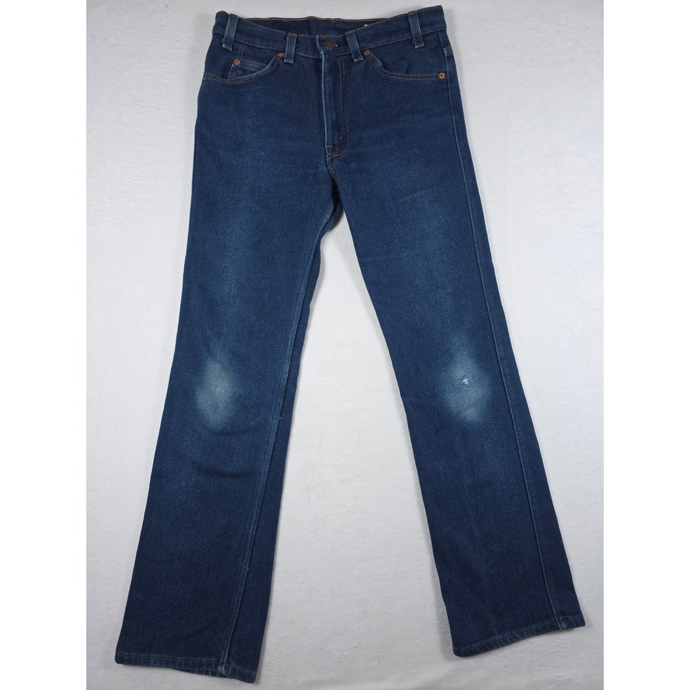 90s Men's Levi's 517 Bootcut Orange Tab Jeans USA 32x34 Dark Wash Vintage Denim